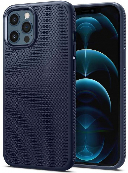 Купить Чехол Spigen Liquid Air (ACS02250) для iPhone 12/12 Pro (Navy) (1191838)