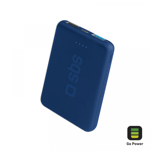 SBS внешний аккумулятор 5.000 мАч, 2 USB 2,1 A blue