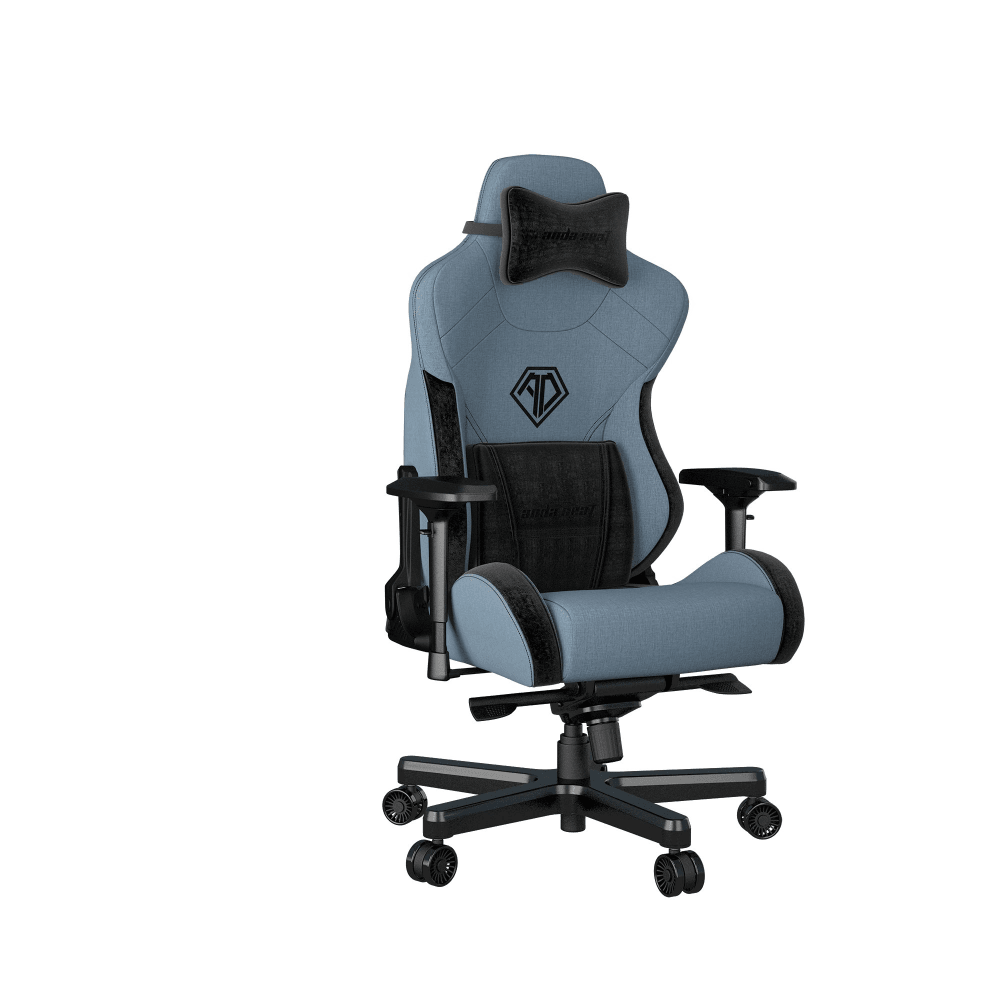 Купить Кресло игровое Anda Seat T-Pro 2, цвет голубой/чёрный, размер XL (180кг), материал ткань (модель AD12XL)