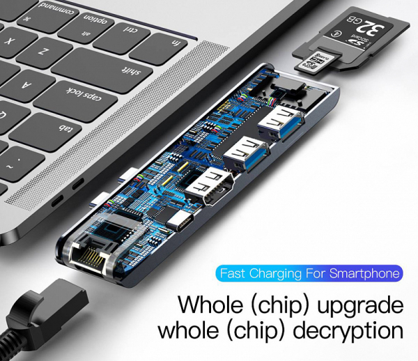 Купить USB-концентратор Baseus Thunderbolt C+Pro (CAHUB-L0G) для MacBook Pro (Deep Grey)