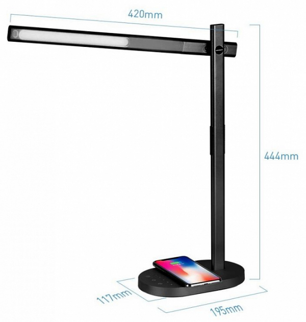 Купить Лампа Momax Q.LED Desk lamp with wireless charging bas Black