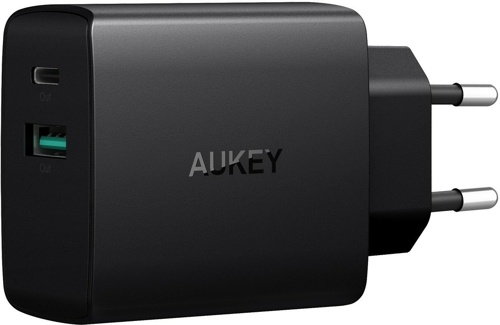 Купить Зарядное устройство AUKEY USB Wall Charger Dual Port USB A 5V/2.1A + USB C 5V/3A LLTSEU118935