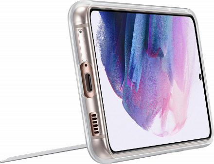 Купить Чехол-накладка Samsung Clear Standing Cover для Galaxy S21, прозрачный (EF-JG991CTEGRU)