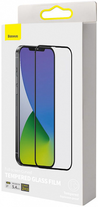 Купить Защитное стекло Baseus Full-screen Curved Tempered 0.3mm (SGAPIPH54N-KA01) для iPhone 12 mini (Black)