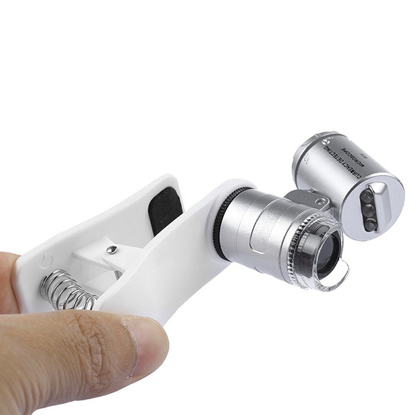 Купить Микроскоп Kromatech 60x мини, с креплением для смартфона, подсветкой (2 LED) и ультрафиолетом (9882-W)