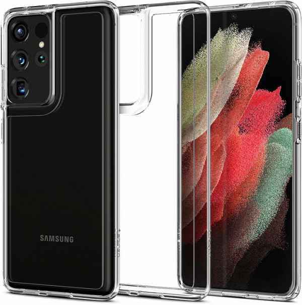 Купить Чехол Spigen Ultra Hybrid (ACS02351) для Samsung Galaxy S21 Ultra (Clear)