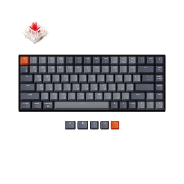 Купить Беспроводная механическая клавиатура Keychron K2, Light Grey, 84 клавиши, алюминиевый корпус, RGB подсветка, Gateron Red Switch